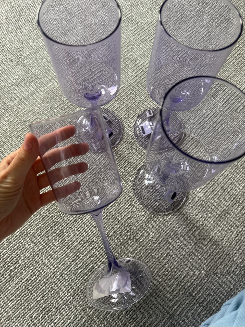Anthropologie Purple Morgan Wine Glasses, Set of 4,